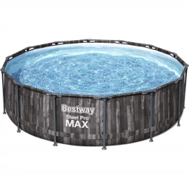 Каркасный бассейн BESTWAY STEEL PRO MAX 427х107см, 13030л + фильтр-насос 3028 л/ч, тент, лестница